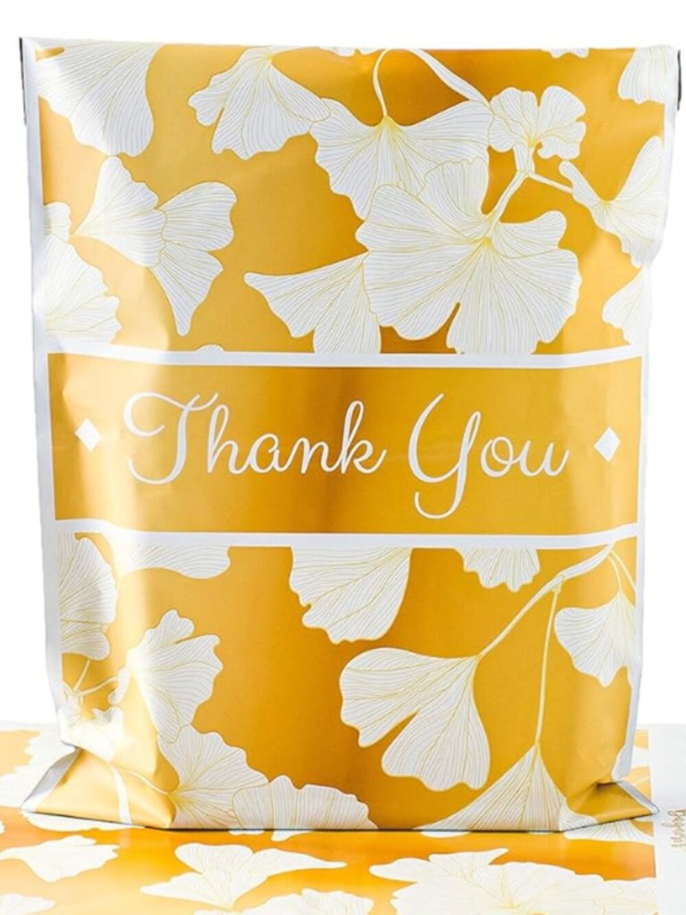 20 10x13 Yellow Floral designer poly mailer - Picture 2 of 2